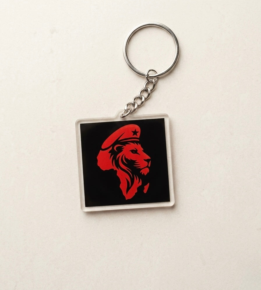 "Revolutionary Lion" Acrylic Keychain – Africans With Attitude Edition